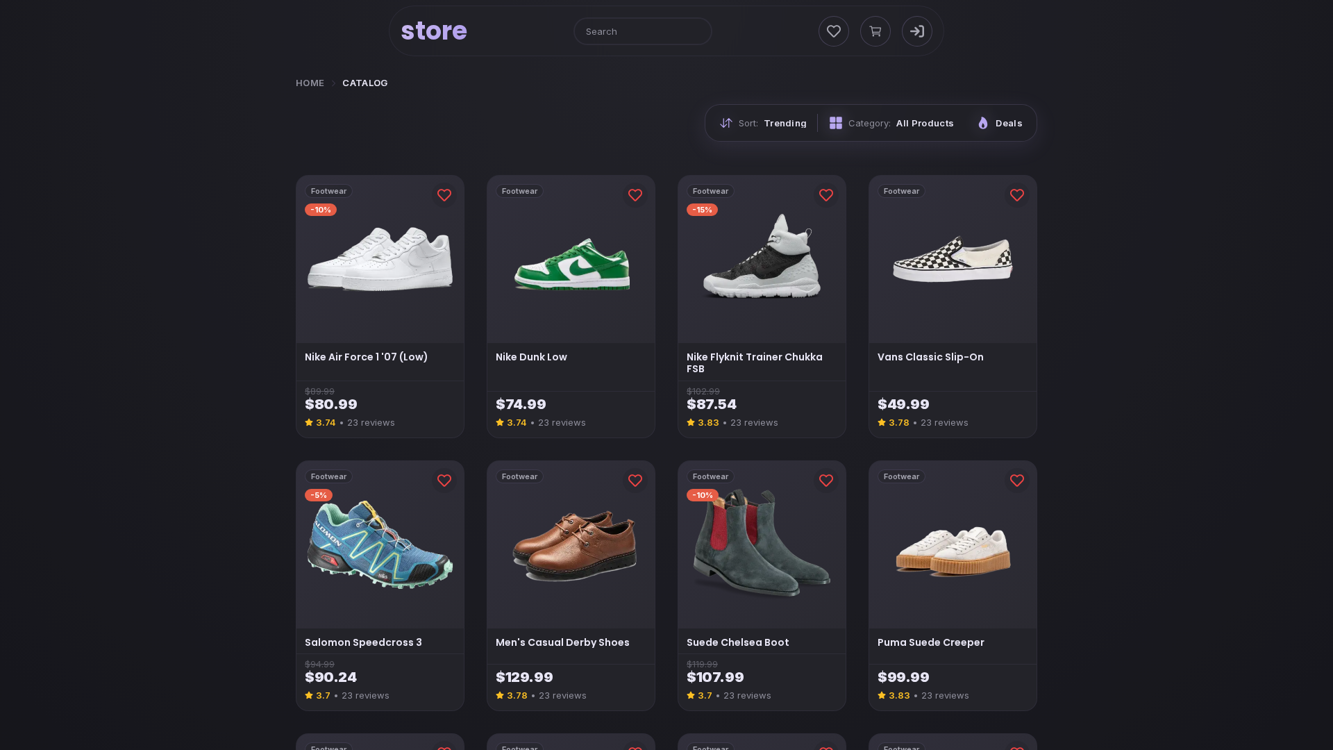 Screenshot of Store App